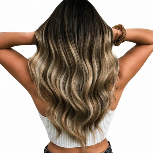 Vista 58 de Moresoo Extensiones de cabello humano real para coser, color negro natural
