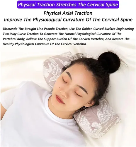 Vista 5 de Almohadas para el cuello y cervical, almohada para el cuello cervical enrollable con relleno de cáscaras de alforfón, almohadas redondas de alforfón