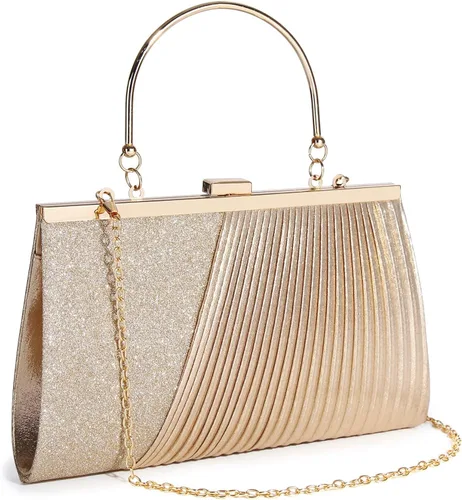 Vista 3 de Bolsos de noche para mujer con lentejuelas y purpurina bolsos de mano para mujer bolso de sobre bolso formal de boda fiesta de graduación