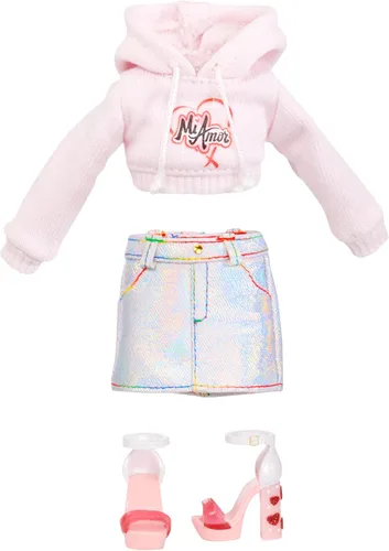 Vista 4 de Rainbow High Rainbow Junior High Edición Especial Kia Hart - Muñeca de moda rosa posable de 9 pulgadas con accesorios y mochila suave