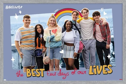 Vista 13 de Netflix Heartstopper: Season 2 - Póster de pared de Best Few Days, 22.4 pulgadas de largo x 14.7 pulgadas de ancho, versión enmarcada de madera