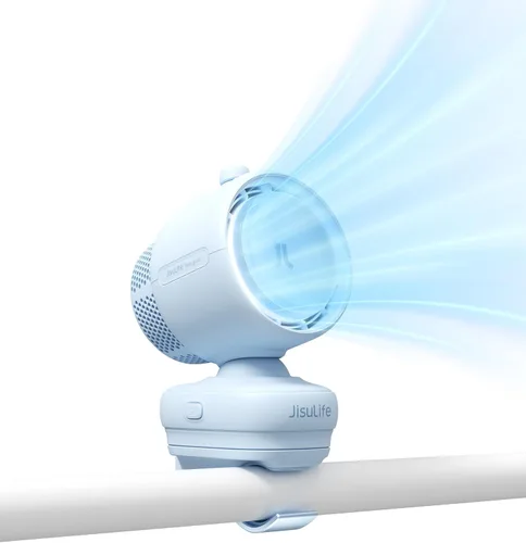 Vista 11 de JISULIFE Ventilador de clip 2026: pequeño y elegante con enfriamiento de 38 Azul
