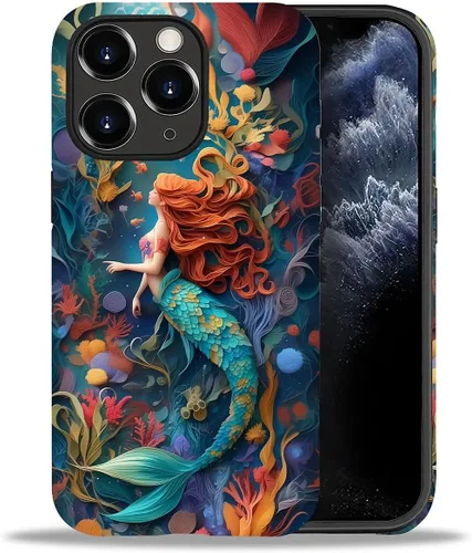 Vista 116 de DAIZAG Funda compatible con iPhone 11, hermoso color arena, patrón completo, carcasa rígida híbrida de plástico TPU + funda de protección