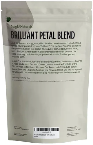 Vista 9 de MagJo Naturals Mezcla Brillante de Pétalos de Flores - Mezcla comestible de pétalos de caléndula, aciano azul y rosa, todos naturales, de grado