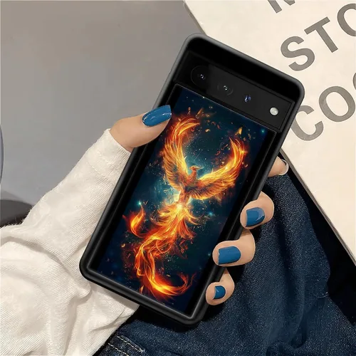 Vista 1817 de Compatible con Google Pixel 4A 5G Mobile Case Creative Acrylic Panel trasero Silicona Protección Grip especialmente diseñado para Google Pixel 4A 5G