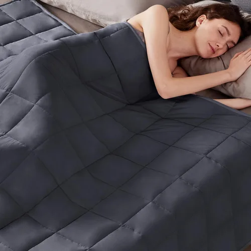Vista 10 de anfie - Manta con peso para niños (40 x 60 pulgadas, 10 libras), ultrasuave y acogedora, refrescante, lavable a máquina, beige