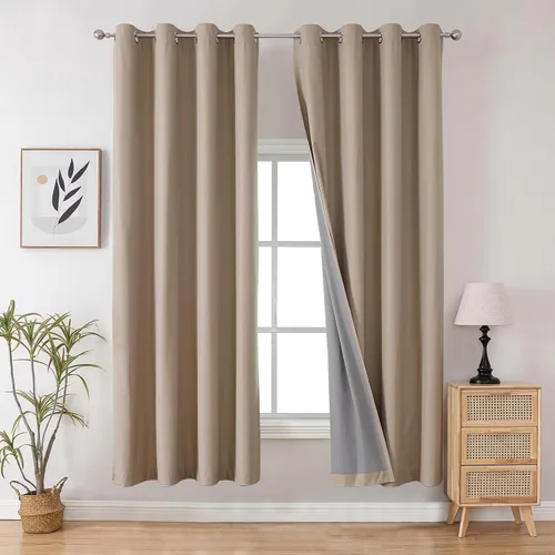 Vista 30 de Joydeco - Juego de 2 paneles de cortinas opacas de 63 pulgadas, 2 cortinas largas con aislamiento térmico burg, cortinas de oscurecimiento
