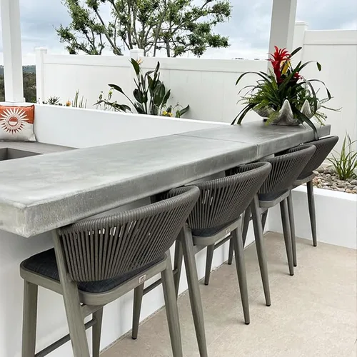 Vista 30 de PURPLE LEAF Taburete de bar de altura de mostrador, juego de 2 modernos taburetes de mimbre de ratán de aluminio para exteriores con respaldo
