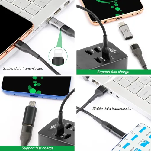 Vista 4 de AWINLI - Adaptador USB C hembra a USB, tipo C a Android macho, adecuado para iPhone hembra a tipo C macho, adecuado para iPhone 14, 13, 15 ProMax