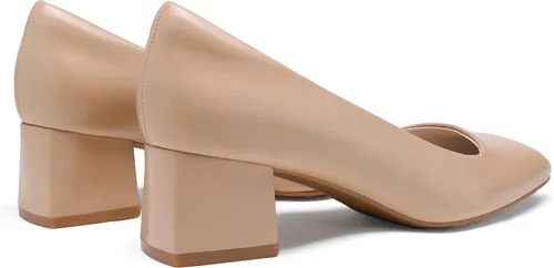 Vista 3 de DREAM PAIRS Tacones gruesos para mujer, tacón cuadrado cerrado, tacón bajo, zapatos de vestir, cómodos, para boda, fiesta, oficina, zapatos de tacón