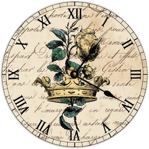Vista 6 de Reloj de pared retro francés vintage con diseño de bruja y cráneo de bruja, reloj de pared de madera, funciona con pilas, decoración de pared
