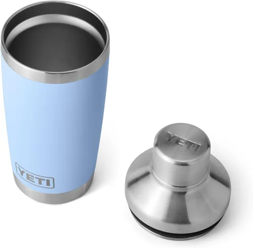 Vista 8 de YETI Rambler - Coctelera de acero inoxidable con aislamiento al vacío, 20 onzas, azul cielo grande