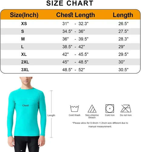 Vista 6 de SURFEASY Men's Rash Guard Swim Shirt Long & Short Sleeve, UPF 50+ Sun Protection Quick Dry Rashguard