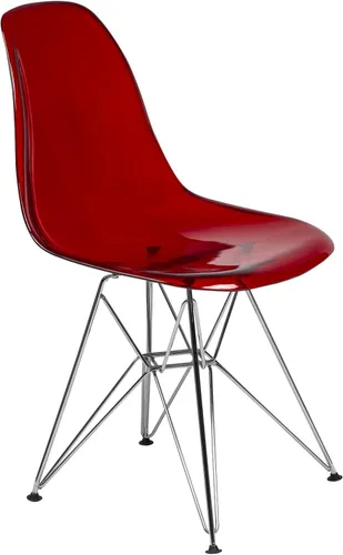 Vista 16 de LeisureMod Cresco - Comedor acrílico, base Eiffel cromada moderna y diseño de respaldo curvo, silla auxiliar ergonómica y ligera para el hogar