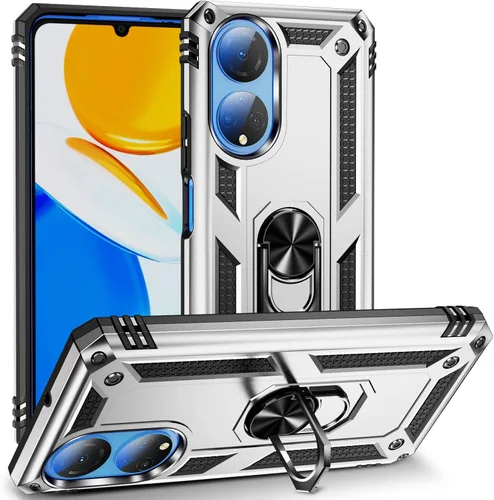 Vista 11 de Compatible con Honor X7, funda híbrida resistente con soporte giratorio y placa magnética para Honor X7