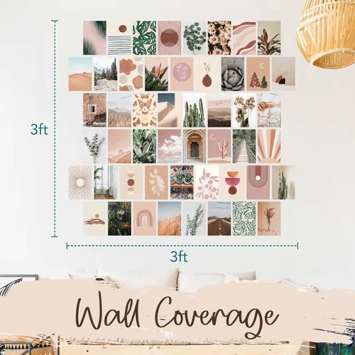 Vista 8 de Artivo Kit de collage de pared bohemio para niñas adolescentes, bonita decoración de habitación, imágenes estéticas de decoración de pared