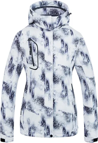 Vista 16 de CREATMO US Chaqueta de Esquí Impermeable de Montaña para Mujeres Resistente al Viento Chaqueta de Snowboard Abrigo Cálido de Invierno Impermeable