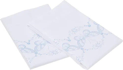 Vista 6 de Bucilla Par de fundas para almohada bordadas, 20 x 30 pulgadas, 45076 Mariposas en vuelo