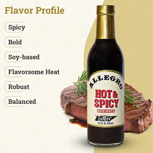 Vista 4 de ALLEGRO - The Marinate Everything Marinades - Hot & Spicy 12.7 oz, paquete de 3