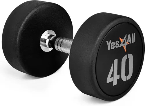 Vista 6 de Yes4All Mancuerna de uretano con mango moleteado antideslizante de 5 a 50 libras para construcción muscular, se vende individualmente