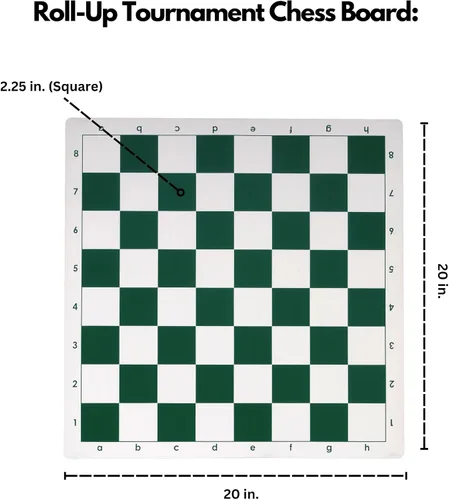 Vista 2 de WE Games Tablero de ajedrez enrollable para torneos, vinilo con cuadrados verdes