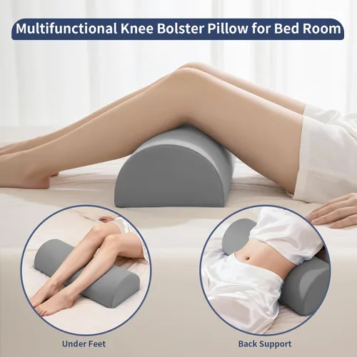 Vista 4 de Almohada de rodilla para dormir de espalda, almohada para elevación de piernas, almohada de espuma viscoelástica debajo de la rodilla para dormir