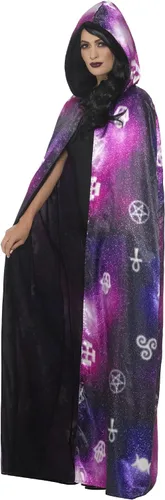 Vista 2 de Smiffys - 45118 - Cabo Deluxe Reversible Galaxy Ouija - Negro y Morado - Talla única