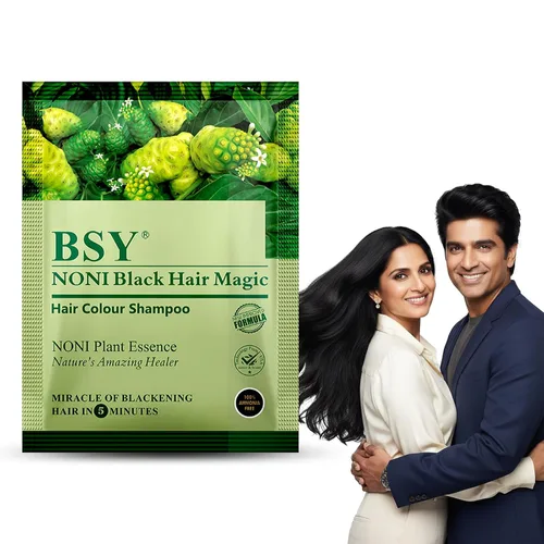 Vista 11 de BSY Noni Black Hair Magic Hair - Champú de color para el cabello (0.4 fl oz x 6 bolsitas) Tinte permanente natural sin amoníaco para hombres