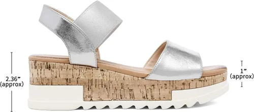Vista 4 de DREAM PAIRS - Sandalias de plataforma planas para mujer con correa al tobillo y punta abierta
