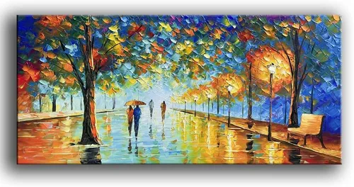 Vista 10 de Tyed Art - Pinturas al óleo de 24 x 48 pulgadas sobre lienzo, arte 100% pintado a mano, obra de arte contemporánea, obra de arte abstracta, arte