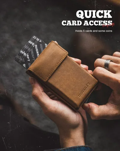 Vista 2 de DUGRAFT Cartera para tarjetas con bolsillo de seguridad de gran capacidad, para dinero, moderna, delgada, de aluminio, para hombre, para más de 10