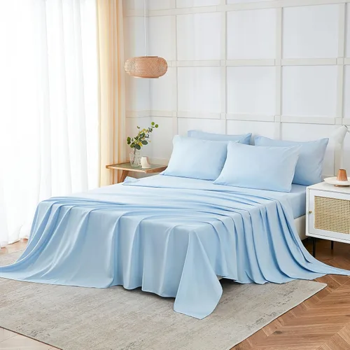 Vista 6 de ILAVANDE Juego de Sábanas Queen de 6 Piezas, Juego de Sábanas de Cama Queen de Microfibra Súper Suave de Lujo de Hotel Serie 1800 - Sin Arrugas