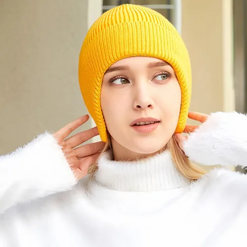 Vista 10 de Gorros de invierno para hombre, para exteriores, elásticos, de punto, con orejeras, resistentes al viento