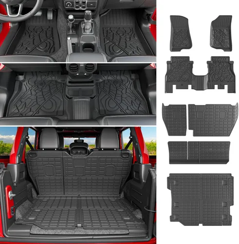Vista 27 de powoq - Alfombrilla de suelo de 6 asientos compatible con Jeep Grand
