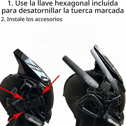 Vista 7 de Máscara LED Cyberpunk, máscara Bluetooth con control de aplicación, pantalla LED personalizable para discotecas, fiestas, raves