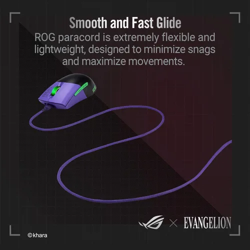 Vista 6 de ASUS ROG Keris - Ratón inalámbrico EVA Edition para juegos, mouse inalámbrico con conectividad Tri-Mode, sensor 16000 DPI, 7 botones programables