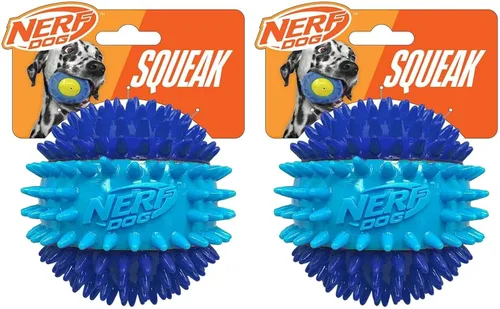 Vista 7 de Nerf Dog 9.4 cm TPR Pelota de chirrido con picos de 3 partes para perros - Azul oscuro/Azul claro