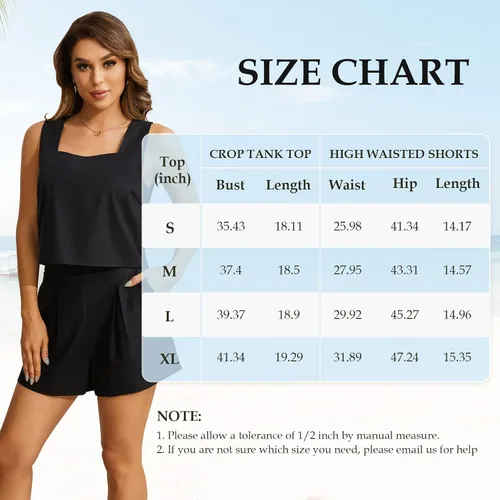 Vista 7 de Slimers Conjunto de 2 piezas para mujer, ropa de descanso de dos piezas, pantalones cortos de lino, ropa de moda 2023, conjunto de vacaciones
