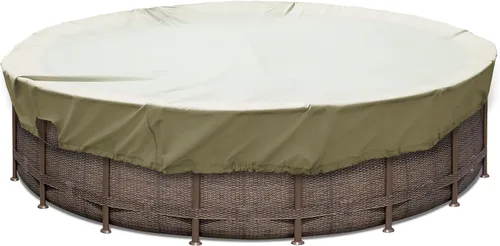Vista 18 de SunnyRoyal Cubierta de piscina para piscinas sobre el suelo, cubierta redonda de invierno de 10 pies para piscinas de 6 pies, cubierta de seguridad