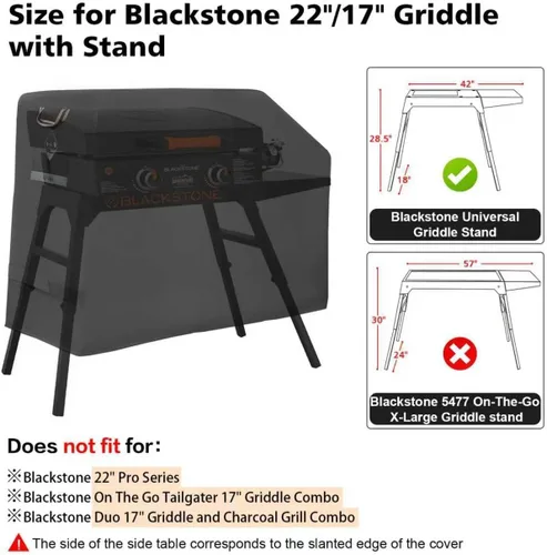 Vista 2 de PasWith Cubierta de Plancha para Blackstone de 22 pulgadas con Capucha y Soporte【Tela 600D Mejorada-Reforzada】Cubierta de Plancha Impermeable