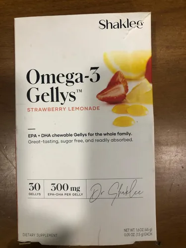 Vista 2 de Shaklee - Omega-3 Gellys™ - Limonada de Fresa - 30 Gellys Omega-3 gummies, strawberry lemonade flavor, EPA & DHA fish oil, daily omega supplement