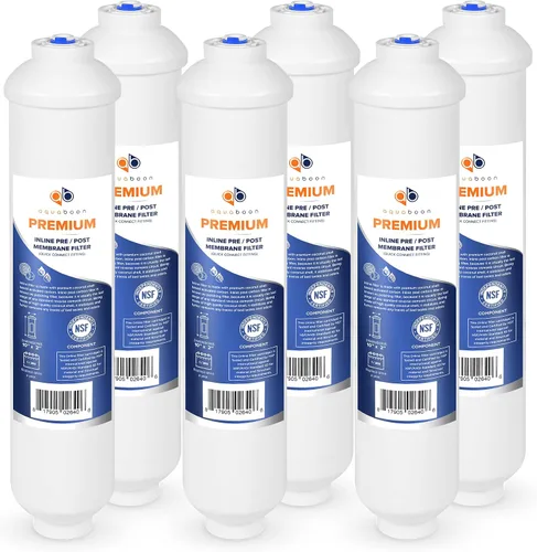 Vista 20 de Aquaboon Filtro de agua de carbón activado T33 - Filtro de agua en línea para refrigerador se adapta a línea de agua de 1/4 - Filtro para máquina