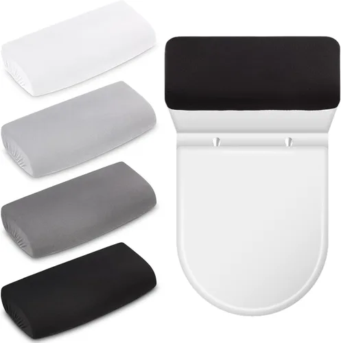 Vista 8 de Hoolerry 4 Piezas Cubierta de Tapa de Tanque de Inodoro Universal Cubierta Trasera de Tanque de Inodoro Suave y Absorbente de Repuesto con Parte