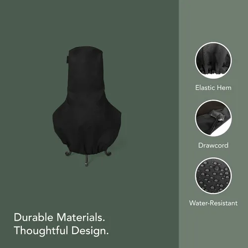 Vista 4 de Covermates Funda para Chimenea - Poliéster Resistente a la Intemperie, Cordón Ajustable, Dobladillo Elástico, para Parrilla y Calefacción, 24