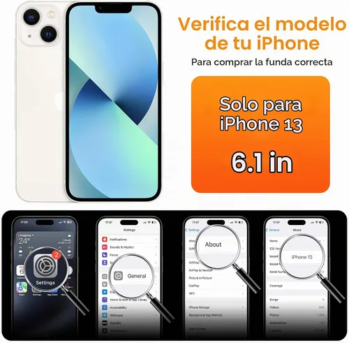 Vista 2 de CellEver Funda de silicona resistente para iPhone 13, protección militar contra caídas, protección elevada de pantalla y cámara, interior sin Negro