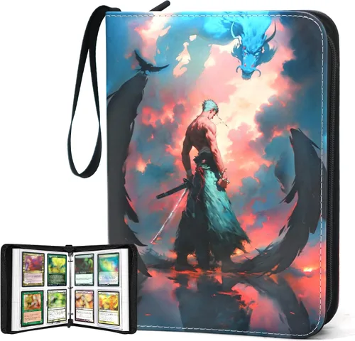 Vista 19 de Carpeta de tarjetas para tarjetas intercambiables, 16 bolsillos con 32 fundas hasta 1024 tarjetas, libro de almacenamiento de tarjetas impermeable
