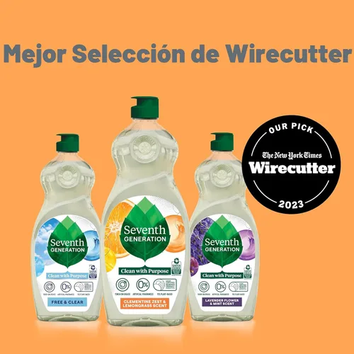 Vista 3 de Seventh Generation - Recarga de lavado de manos y platos, Hierba de limón y clementina, paquete de 3 x 50 onzas