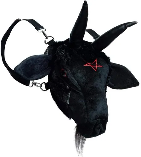 Vista 2 de Kreepsville 666 Goathead Baphomet - Bolsa de peluche M Negro