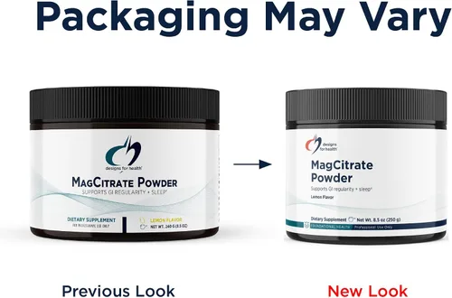 Vista 6 de Designs for Health MagCitrate Powder - 300 mg de citrato de magnesio en polvo para apoyar la calma + regularidad - Sin OMG, sin gluten, deliciosa