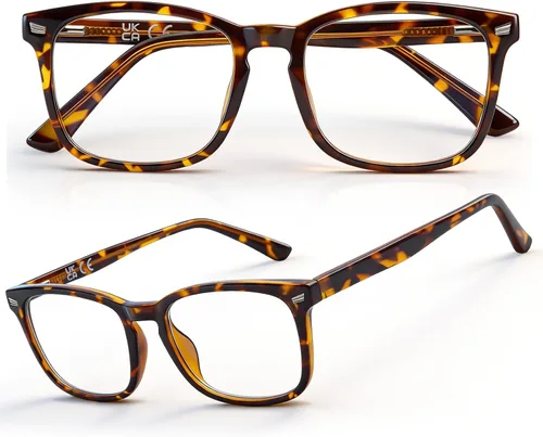 Vista 7 de LianSan Sturdy Distance Glasses for Women Men - Short-Sighted Eyeglasses with Spring Hinge Dorado